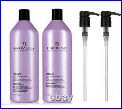 Pureology Hydrate Shampoo and Conditioner Sealed 33.8 oz Liter Duo Set