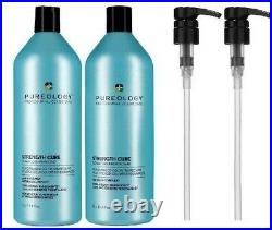 Pureology Strength Cure Shampoo & Conditioner Sealed Liter Duo Set with Pumps