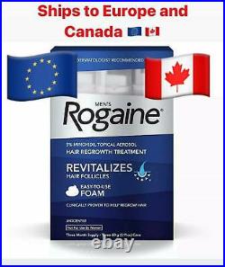 ROGAINE Mens 5% Minoxidil Unscented Foam 3 Months Supply- SHIPS TO EUROPE FREE