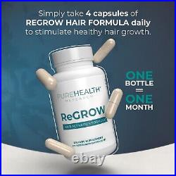ReGrow Hair Growth Vitamins with Biotin, Hair Supplement, PureHealth Research x6