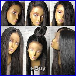 Real Brazilian Virgin Human Hair Wigs Body Wave Lace Front Wig Pre Plucked Black
