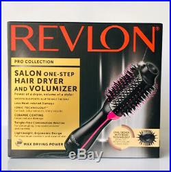 Revlon Pro Collection Salon One Step Hair Dryer & Volumizer Brush Black/Pink NEW