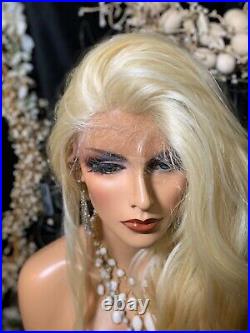 STUNNING! LIGHT BLONDE, 32 Long, EXTENDED LACE FRONT, HUMAN HAIR BLEND WIG