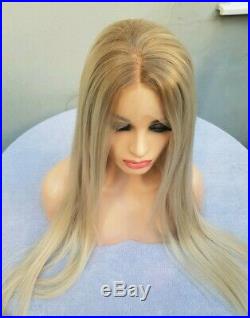 Sandy Balayage Ash light blonde, human hair wig, Lace Frontal