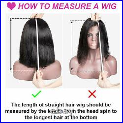 Short 8inch Bob Lace Front Wig Brazilian Virgin Human Hair Wig Side Part Black P