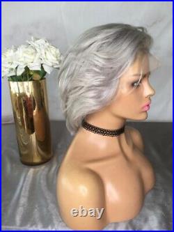 Short silver gray Wig