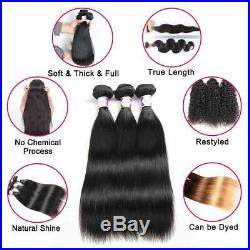 Straight Brazilian Hair Bundles Human Hair With Closure Frontal 360 Degree Lace