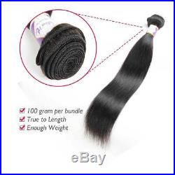 Straight Brazilian Hair Bundles Human Hair With Closure Frontal 360 Degree Lace