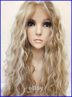 Swiss lace, blonde human hair wig, hand knotted, lace frontal wig, perm, afro