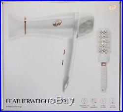 T3 Featherweight Luxe 2i Professional Hair Dryer White Gold Color with Brush