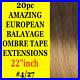 Tape Skin Weft 4/27 Balayage Ombre Remy Human Hair Extensions Brown Blonde 20Pcs
