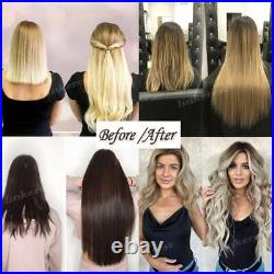 Thick Double Weft Clip In Real Remy Human Hair Extensions Full Head highlight US