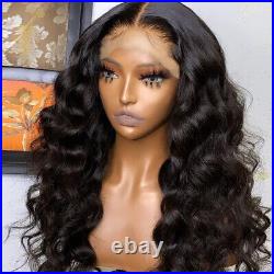 Transparent 13x4 Lace Front Human Hair Wigs Raw Indian Loose Wave 4x4 Closure