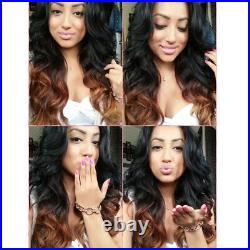 Two Tone Brazilian Full Lace Wig Ombre Body Wave Lace Front Wigs 130% Density