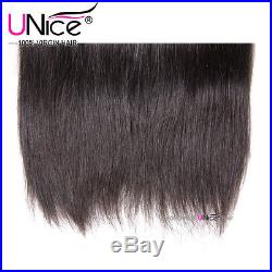 UNice Brazilian Virgin Hair Straight 3 Bundles 8A Straight Human Hair Extensions