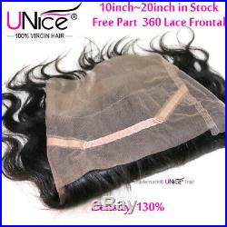 UNice Hair Peruvian Body Wave Human Hair 3 Bundles With 360 Lace Frontal Closure