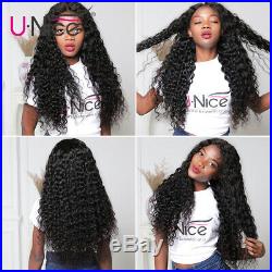 UNice Water Wave 13x6 Lace Front Wig 100% Real Peruvian Human Hair Wigs 16 150%