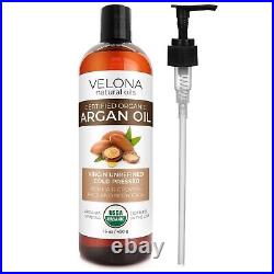 Velona USDA Certified Organic Argan Oil 16 oz Morocco Unrefined Cold Pressed