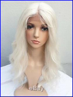 White Silver Blonde Grey Real Human Hair Wig Frontal Lace