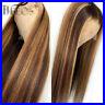 Women Lace Front Straight Long Human Hair Wig Pre Plucked Brazilian Remy Hair