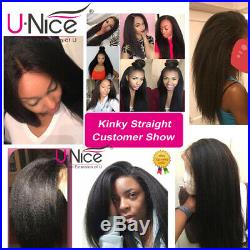Yaki Kinky Straight Lace Front Wigs Real Peruvian Human Hair Wig Pre Plucked 12